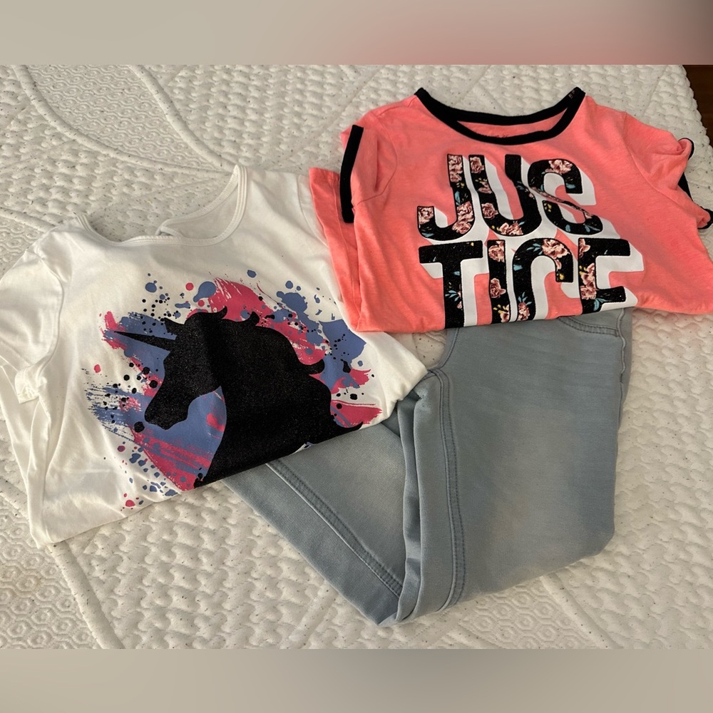 3 pc bundle with 2 shirts and 1 pair of jeans from justice